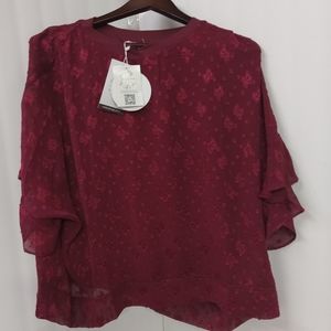 MITTOSHOP Womens Top / Blouse  Lace Line Size Sm. NWT